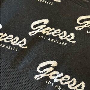 Guess Black and White Crewneck Sweater